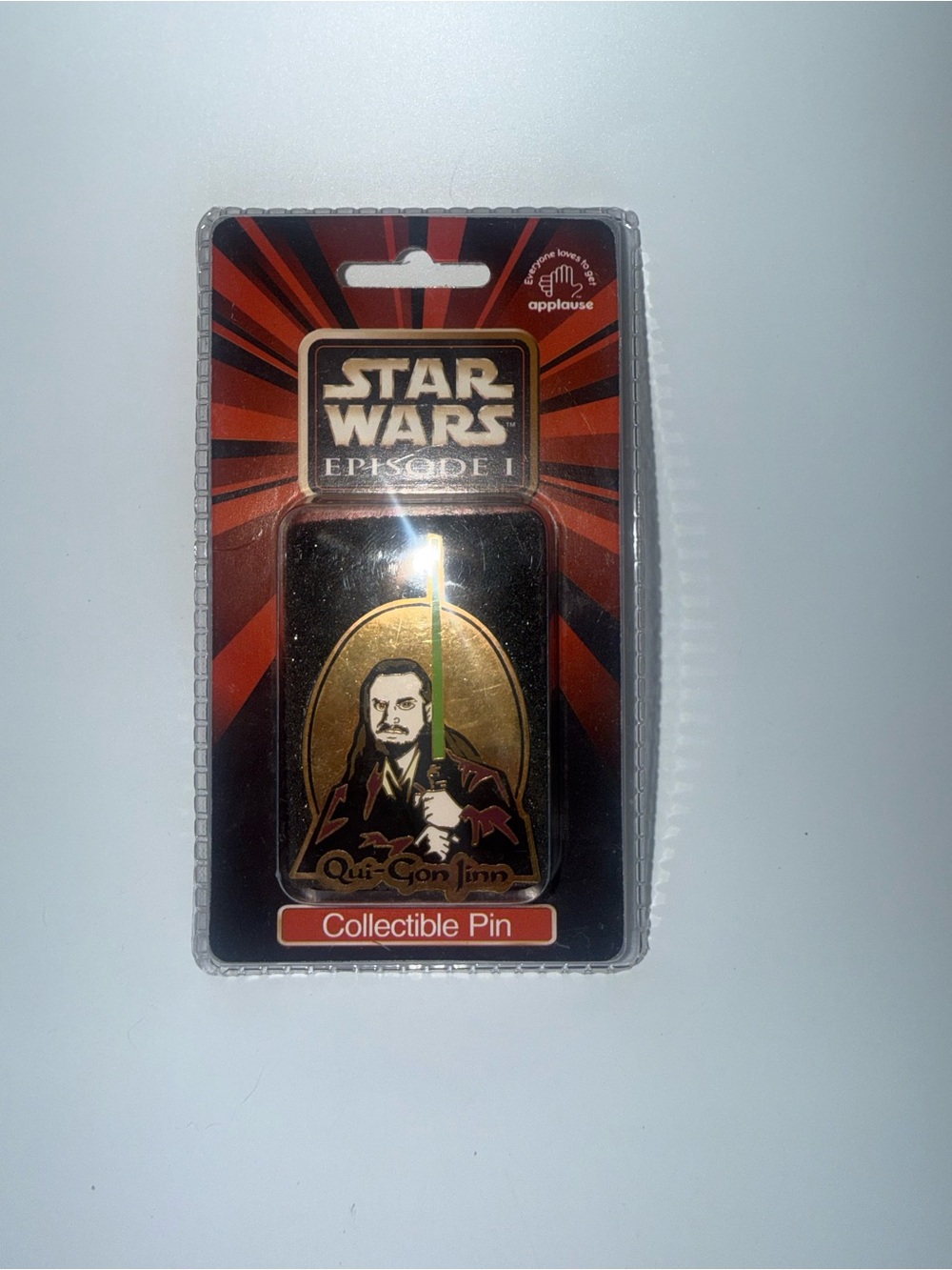 Disney Star Wars Episode I Qui-Gon Jinn Pin Vintage 1999 New Sealed Applause